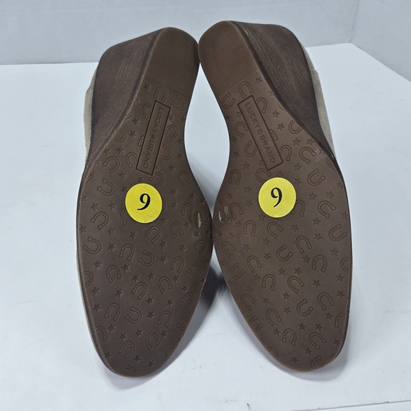 Lucky Brand Wadier Taupe Suede Wedge Heel Ankle Cowboy Boots Booties Size 9 - Picture 10 of 15